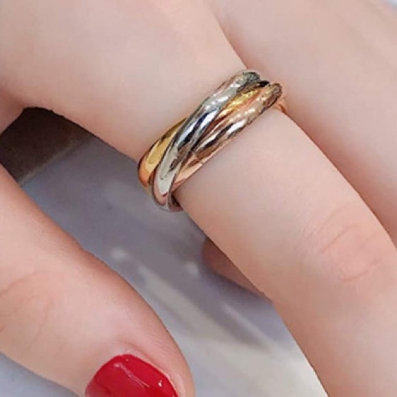 New Tri-Colored Anxiety Relief Interlocking Ring - Picture 3 of 4